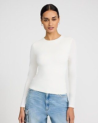 Body Express Contour Marron XS – Manches Longues, Col Rond, String, Stretch
