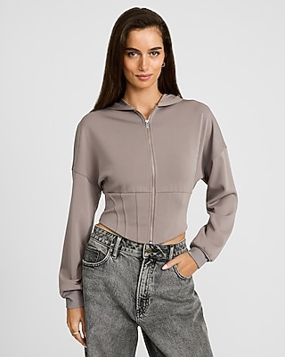 Corset Zip Front Hooded Jacket | Express