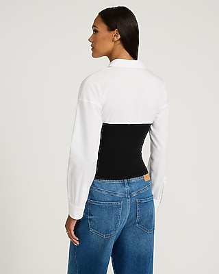 Layered Tube V-neck Long Sleeve Top | Express