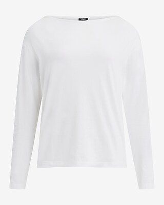 Skimming Boat Neck Long Sleeve Tee | Express