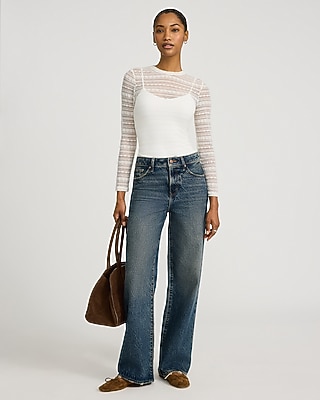 トップス plllllleeeasse long tee 24PLS-C010 ennoy Lace Crew Neck Long Sleeve Tee | Express