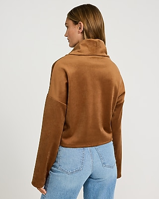 Corduroy Mock Neck Sweatshirt