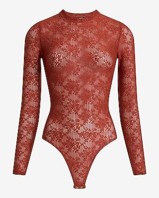 Lace Crew Neck Long Sleeve Bodysuit
