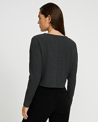 Cozy Ribbed Crew Neck Long Sleeve Tee