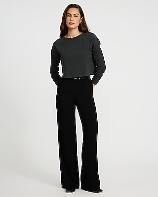 Cozy Ribbed Crew Neck Long Sleeve Tee