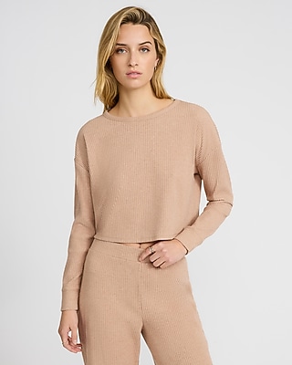 Cozy Ribbed Crew Neck Long Sleeve Tee