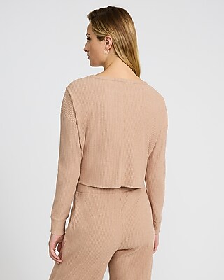 Cozy Ribbed Crew Neck Long Sleeve Tee