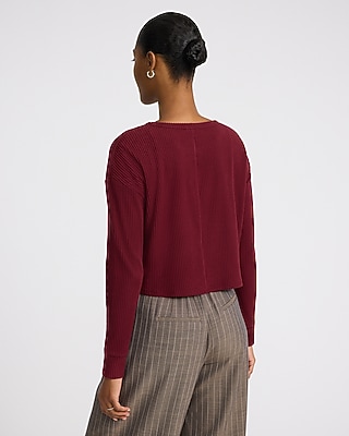 Cozy Ribbed Crew Neck Long Sleeve Tee