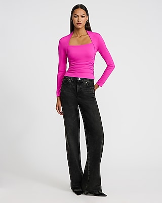 Body Contour High Compression Long Sleeve Ruched Shrug Tee