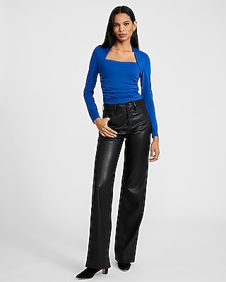 Body Contour High Compression Long Sleeve Ruched Shrug Tee