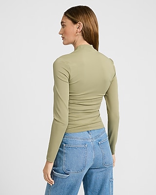 Body Contour High Compression Long Sleeve Ruched Shrug Tee