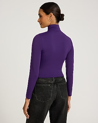 Women's Cutout Mock Neck Long Sleeve Crop Top - Stretchy Tee Shirt - XS To Large - View #10