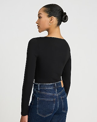 Body Contour High Compression Scoop Neck Long Sleeve Bodysuit - thumbnail 10