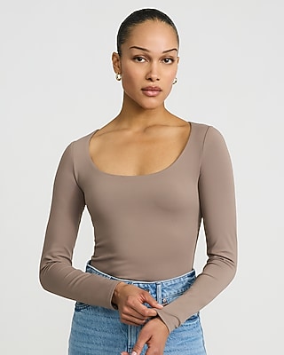 Body Contour High Compression Scoop Neck Long Sleeve Bodysuit