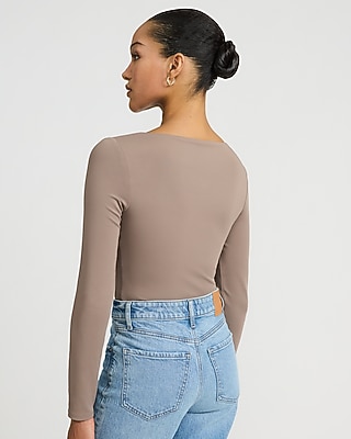 Body Contour High Compression Scoop Neck Long Sleeve Bodysuit