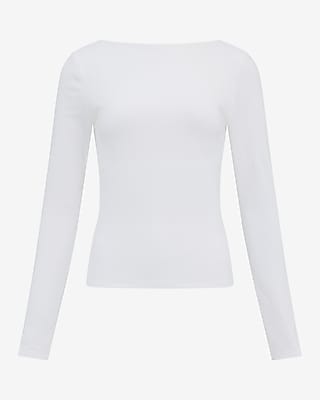 Best-Loved Bra-Free Boat Neck Scoop Back Long Sleeve Tee