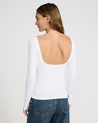 Best-Loved Bra-Free Boat Neck Scoop Back Long Sleeve Tee