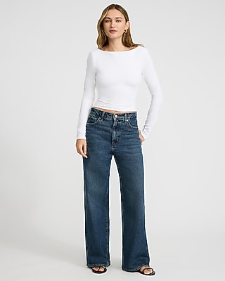 Best-Loved Bra-Free Boat Neck Scoop Back Long Sleeve Tee
