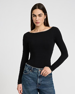 Best-Loved Bra-Free Boat Neck Scoop Back Long Sleeve Tee