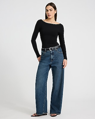 Best-Loved Bra-Free Boat Neck Scoop Back Long Sleeve Tee