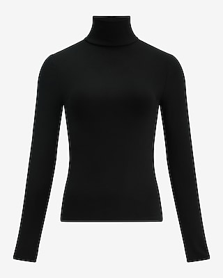 Fitted Ribbed Mock Neck Long Sleeve Top