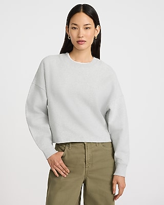 Striped Trim Quarter Zip Cropped Sweatshirt