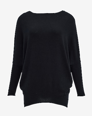 Relaxed Crepe Convertible Dolman Long Sleeve Sweater