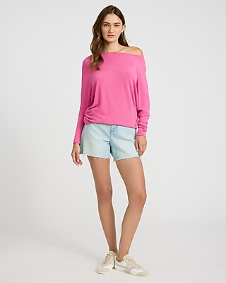 Relaxed Crepe Convertible Dolman Long Sleeve Sweater