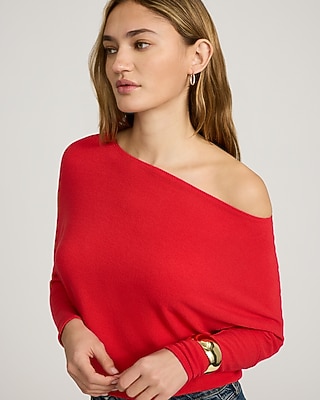 Relaxed Crepe Convertible Dolman Long Sleeve Sweater