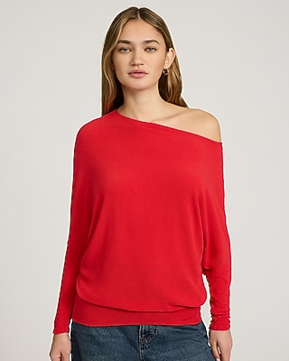 Relaxed Crepe Convertible Dolman Long Sleeve Sweater