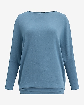Relaxed Crepe Convertible Dolman Long Sleeve Sweater