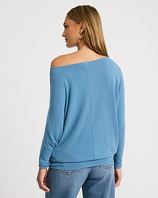 Relaxed Crepe Convertible Dolman Long Sleeve Sweater