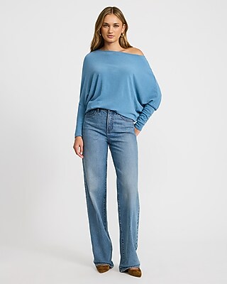 Relaxed Crepe Convertible Dolman Long Sleeve Sweater