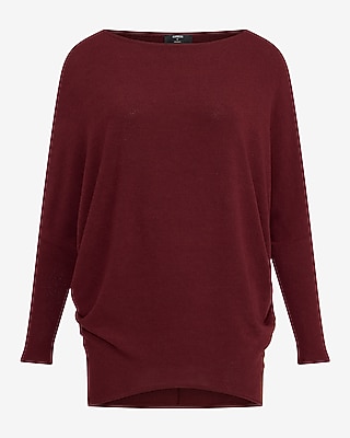 Relaxed Crepe Convertible Dolman Long Sleeve Sweater