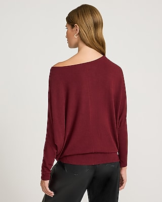 Relaxed Crepe Convertible Dolman Long Sleeve Sweater