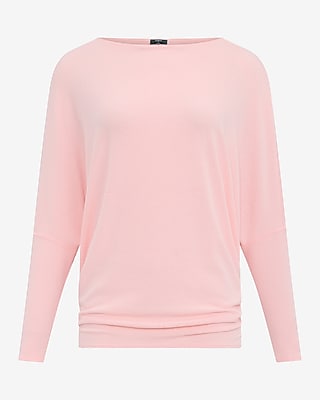 Relaxed Crepe Convertible Dolman Long Sleeve Sweater