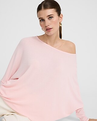 Relaxed Crepe Convertible Dolman Long Sleeve Sweater