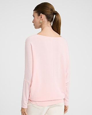 Relaxed Crepe Convertible Dolman Long Sleeve Sweater