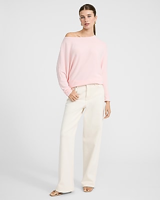 Relaxed Crepe Convertible Dolman Long Sleeve Sweater
