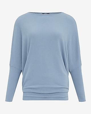 Relaxed Crepe Convertible Dolman Long Sleeve Sweater