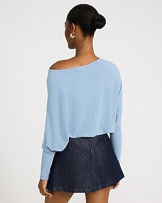 Relaxed Crepe Convertible Dolman Long Sleeve Sweater