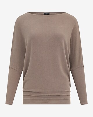 Relaxed Crepe Convertible Dolman Long Sleeve Sweater
