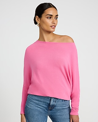 Relaxed Crepe Convertible Dolman Long Sleeve Tee