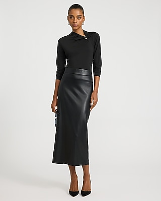 Mock Neck Novelty Hardware Ruched Long Sleeve Top - thumbnail 4