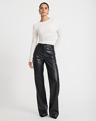 Crew Neck Draped Long Sleeve Top