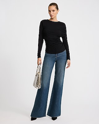 Crew Neck Draped Long Sleeve Top - thumbnail 7