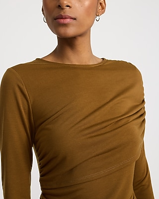 Crew Neck Draped Long Sleeve Top - thumbnail 10