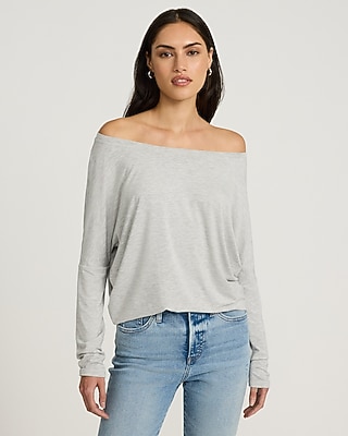 Ans Dotsloevner Shoulder Tops Gray