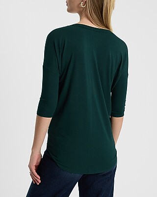 Relaxed V-Neck Three Quarter Sleeve London Tee - thumbnail 5