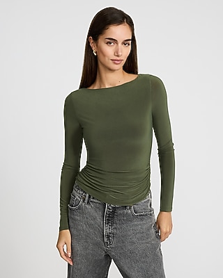 Supersoft Fitted Boat Neck Elbow Sleeve Tee | Express